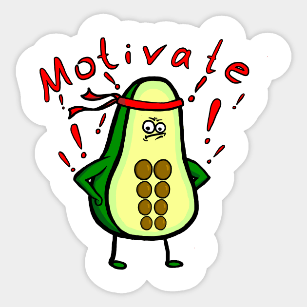 Motivation avocado Sticker by ShenjyArt